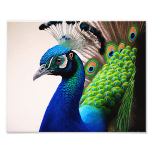 Prachtige kleurige Peacock Peafowl Bird Willife Foto Afdruk