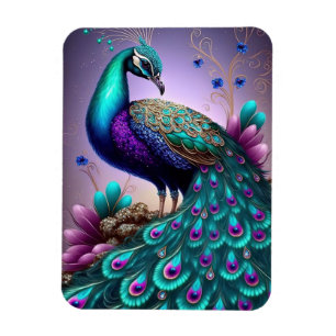 Prachtige kleurige Peacock Peafowl Bird Willife Magneet