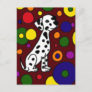 Prachtige kleurrijke Dalmation en Spots Art Briefkaart