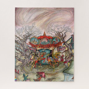 prachtige , kleurrijke , fantasiekarrousel van kun legpuzzel