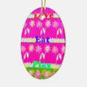 Prachtige kleurrijke Flora-tekst citeert design Keramisch Ornament (Links)