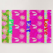 Prachtige kleurrijke Flora-tekst citeert design Legpuzzel (Horizontaal)