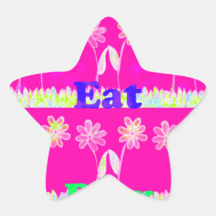 Prachtige kleurrijke Flora-tekst citeert design Ster Sticker