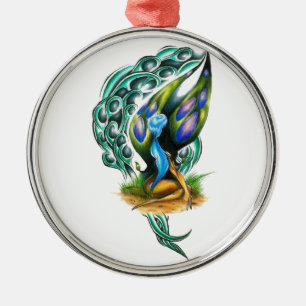 Prachtige kleurrijke Keltische Forest Faery Metalen Ornament