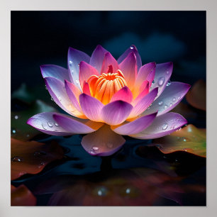 Prachtige kleurrijke Lotus bloemenprint Poster