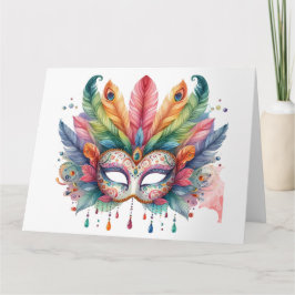 Prachtige kleurrijke masker Kaart