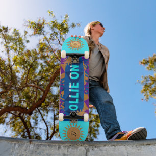 Prachtige kleurrijke "Ollie on" Beginner Skateboar Skateboard