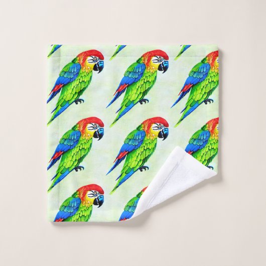 Prachtige kleurrijke papegaai bad handdoek (Wasdoekje)