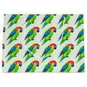 Prachtige kleurrijke papegaai groot cadeauzakje (Voorkant)