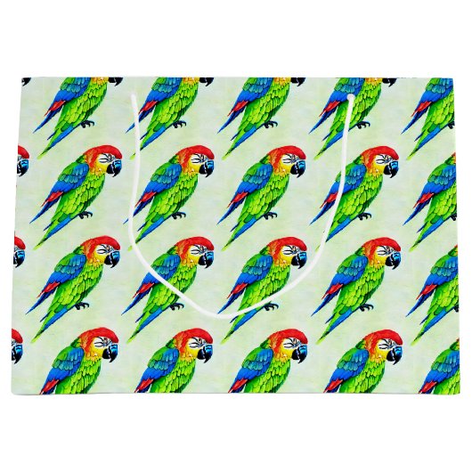 Prachtige kleurrijke papegaai groot cadeauzakje (Voorkant)