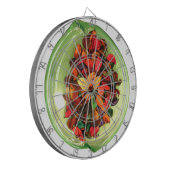 Prachtige, kleurrijke vormgeving van het roos dartbord (Voorkant Links)