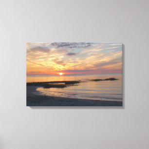 Prachtige Kleurrijke Zonsondergang boven een Cape Canvas Afdruk