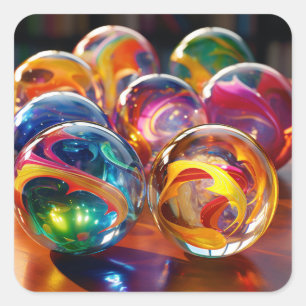 Prachtige knikkers vierkante sticker
