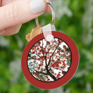 Prachtige Koninklijke Poinciana Boom Rood Sleutelhanger