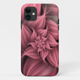 Prachtige koraalroze bloemfractal  iPhone 11 hoesje