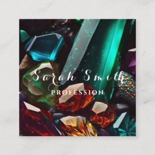 Prachtige kristallen en mineralen Smaragdgroen Vierkante Visitekaartje