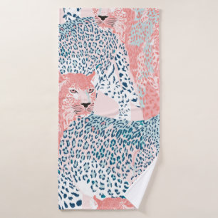Prachtige kunstluipaard naadloos patroon, abstract badhanddoek