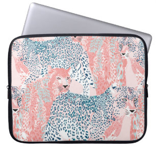 Prachtige kunstluipaard naadloos patroon, abstract laptop sleeve