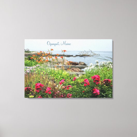 Prachtige kustlijn tuin oceaan Ogunquit, ME Canvas Afdruk (Voorkant)