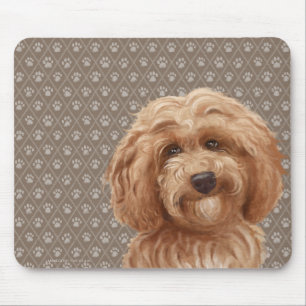 Prachtige labradoedle Love Dog Paw Painting Print Muismat