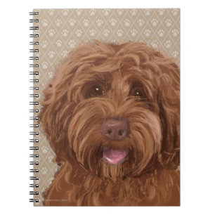 Prachtige labradoedle Love Dog Paw Painting Print Notitieboek