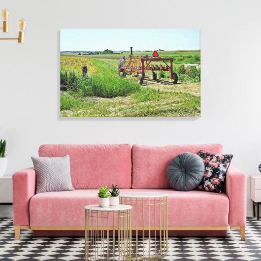 Prachtige Landbouwlandschap en Tractor Wall Art Canvas Afdruk (Insitu (Woonkamer))