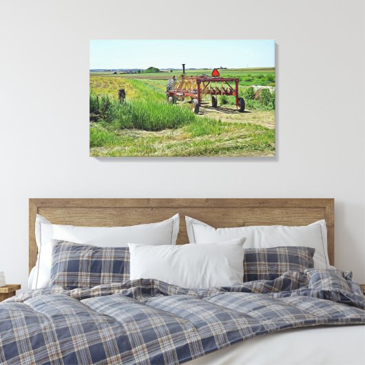 Prachtige Landbouwlandschap en Tractor Wall Art Canvas Afdruk (Insitu (Slaapkamer))
