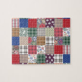 Prachtige landpatchworkquilt legpuzzel (Horizontaal)