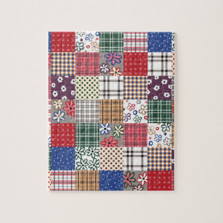 Prachtige landpatchworkquilt legpuzzel