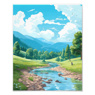 Prachtige landschappen foto afdruk