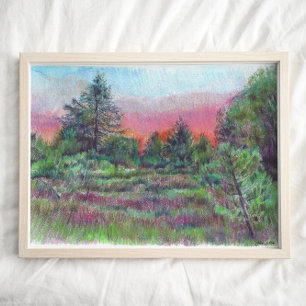 Prachtige landschapskunst Trekt kunst af Poster