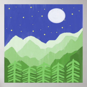 Prachtige landschapsschilderkunst poster