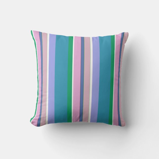 Prachtige lentepastel Stripes Pillow Kussen (Voorkant)