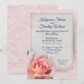 Prachtige Licht Roze Roos Bruiloft Kaart (Voorkant / Achterkant)