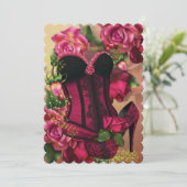 Prachtige Lingerie Douche uitnodigingen (Staand voorkant)