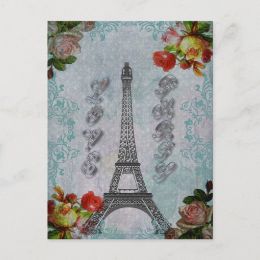 Prachtige  Love Paris Eiffel Tower Briefkaart (Voorkant)
