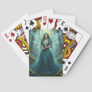 Prachtige maart Aquamarijn Fairy Pokerkaarten