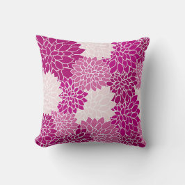 Prachtige  Magenta Dahlias Pattern Pillow Kussen