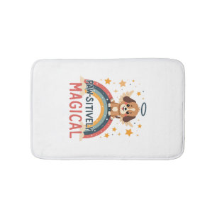 Prachtige Magische Puppy Vintage Regenboog Engel D Badmat