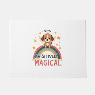 Prachtige Magische Puppy Vintage Regenboog Engel D Deurmat