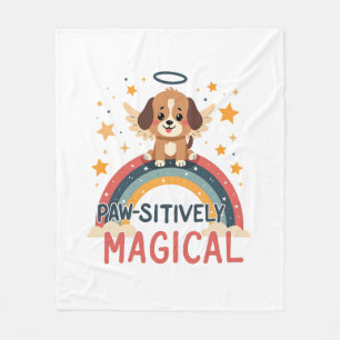 Prachtige Magische Puppy Vintage Regenboog Engel D Fleece Deken
