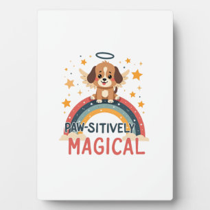 Prachtige Magische Puppy Vintage Regenboog Engel D Fotoplaat