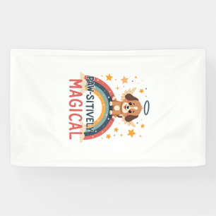Prachtige Magische Puppy Vintage Regenboog Engel D Spandoek