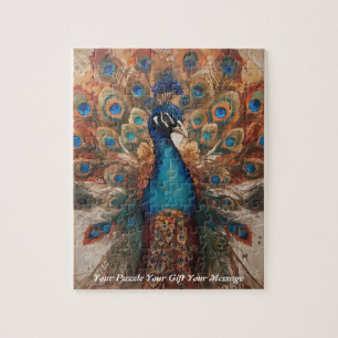 Prachtige majestueuze pracht: de Boho Peacock Legpuzzel