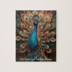 Prachtige majestueuze pracht: de Boho Peacock Legpuzzel