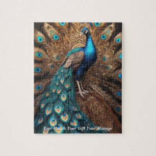 Prachtige majestueuze pracht: de Boho Peacock Legpuzzel