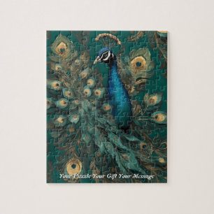 Prachtige majestueuze pracht: de Boho Peacock Legpuzzel
