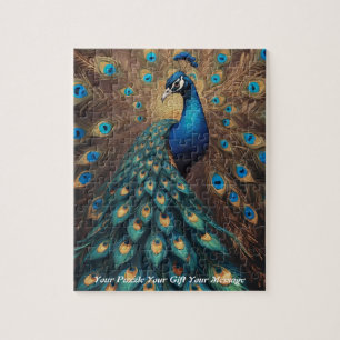 Prachtige majestueuze pracht: de Boho Peacock Legpuzzel