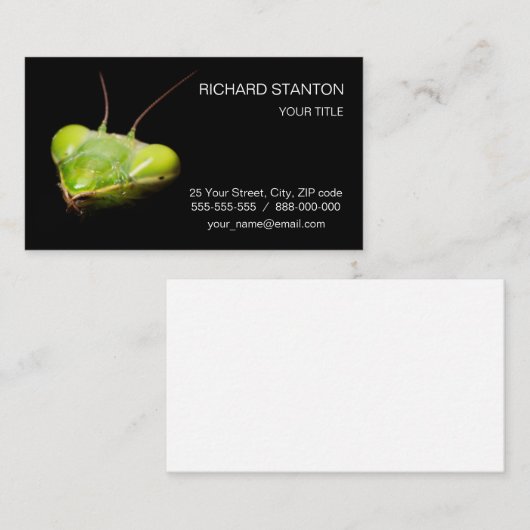 Prachtige mantis visitekaartje (Voorkant / Achterkant)