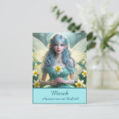Prachtige March Fairy in narcissen Briefkaart (Staand voorkant)